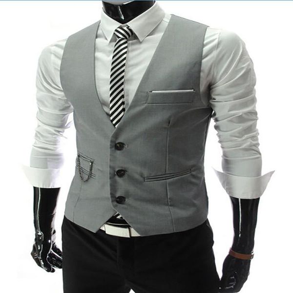 

men's vests 2021 arrival dress for men slim fit mens suit vest male waistcoat gilet homme casual sleeveless formal business jacket, Black;white