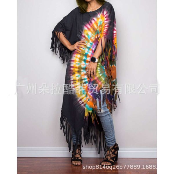

tie dyed tassel large long, White;black