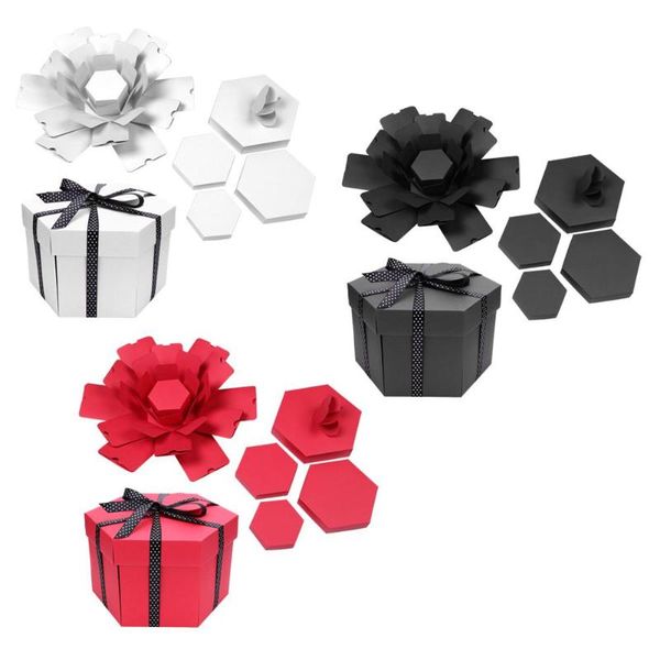 

gift wrap creative explosion box hexagonal diy po scrapbooking bomb birthday gifts scrapbook festival lovers