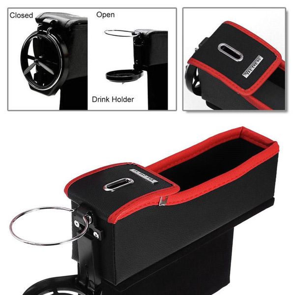 

car organizer seat storage bag multifunctional auto pu leather box side