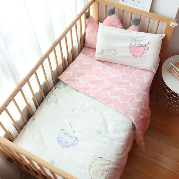 

3Pcs Baby Bedding Set Cotton Crib Bed Linen Kid Duver Cover Pillowcase Bedsheet Or Custom Made Mattress Cover No Filler Boy Girl, Red