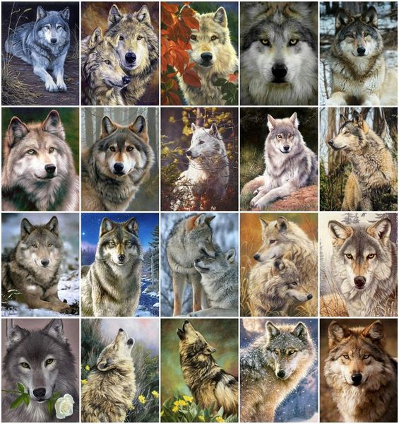 

paintings azqsd diy picture by numbers wolf handpainted on canvas painting animal gift wall decor