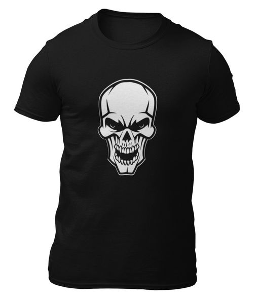 

t-shirt-skull angry-angry skull-t-shirt -, White;black