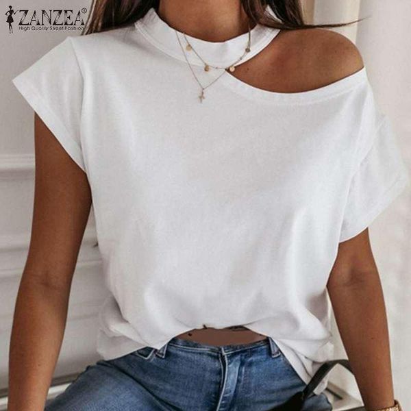 

women's blouses & shirts 2021 fashion blouse summer elegant short sleeve blusa lady oversized casual solid women shoulder strapless, White