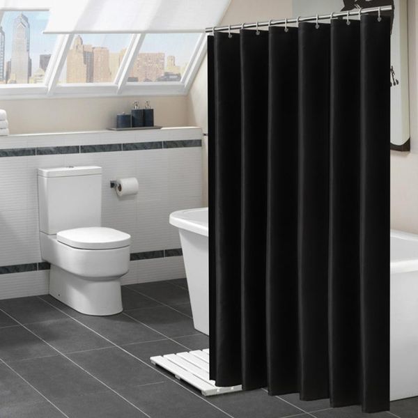 

shower curtains black white solid color bathroom curtain polyester waterproof mildew bath home decor multi-size