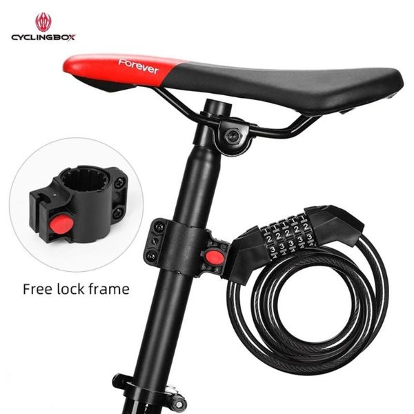 

bike locks cyclingbox bicycle lock 5-digit password steel cable fixed portable anti-theft scooter electric e-bike cycling chain