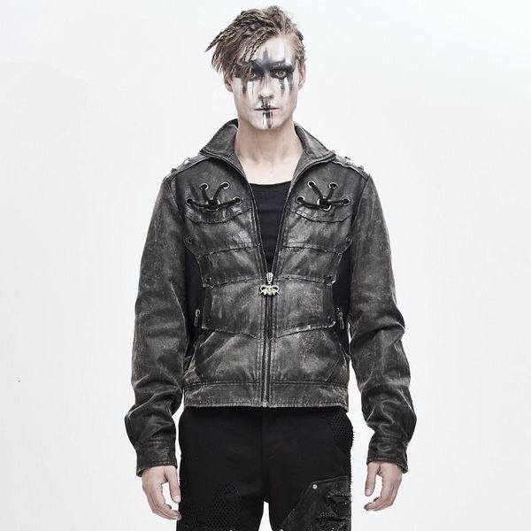 

men's jackets d.f punk mens casual jacket biker leather coats windbreaker male fashion coat metal decoration party clothes vimd, Black;brown