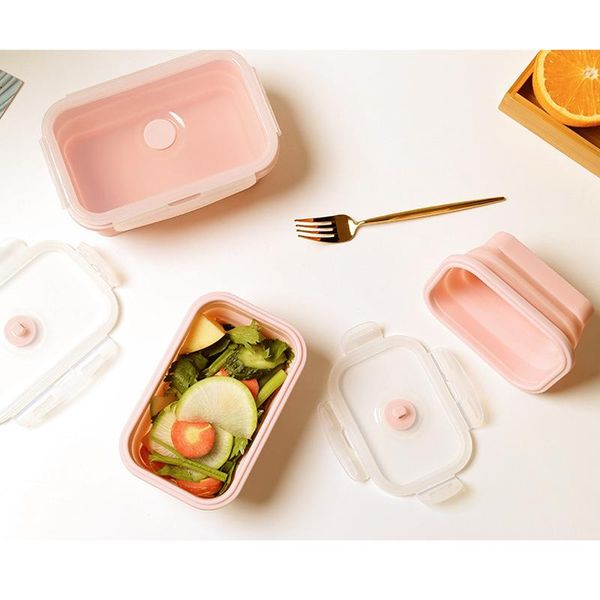 

dinnerware sets silicone collapsible portable lunch box microwave bowl folding storage container picnic outdoor with lid bento bpa free