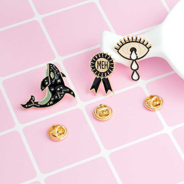 

dolphin film enamel collar bag accessories versatile collar pin brooch, Gray