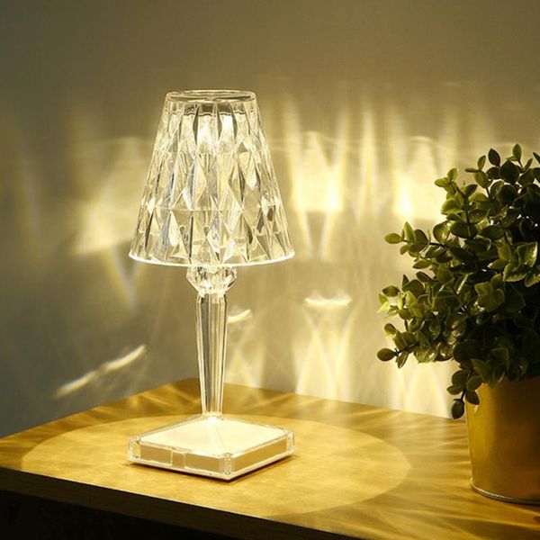 

table lamps touch sensor restaurant bar night light nordic crystal cafe dinner lamp 3 color dimmable bedside
