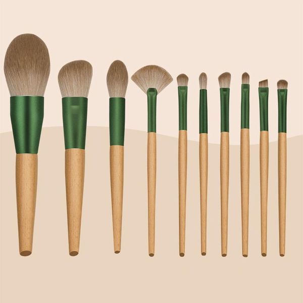 

makeup brushes 10pcs eye shadow blend cosmestic make up bag tool kit fiber