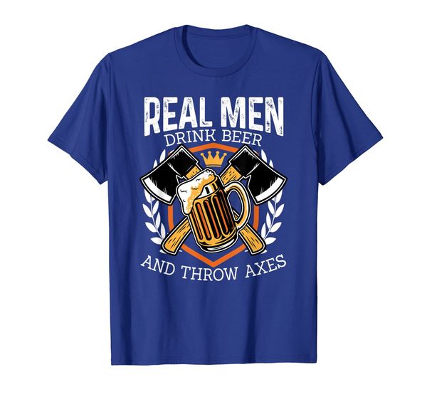 

Funny Real Men Drink Beer and Throw Axes Hatchet Throwing T-Shirt, Mainly pictures