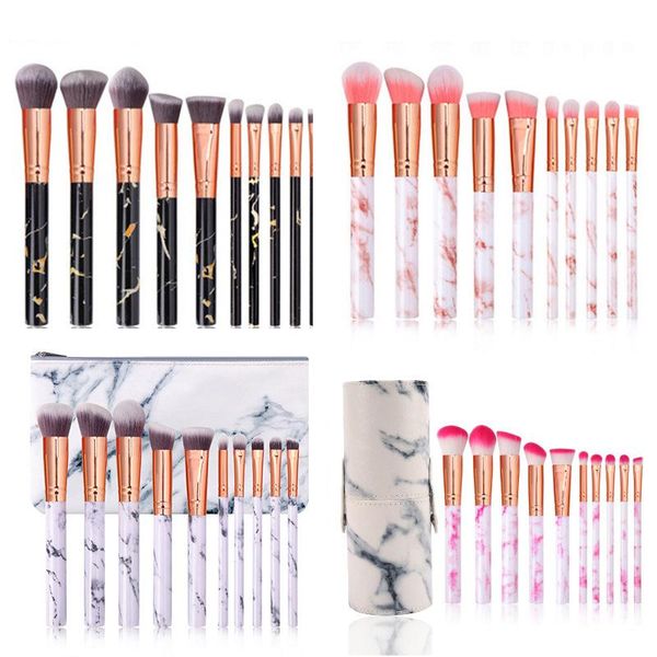 

makeup brushes 10pcs/set marble tool professional cosmetic foundation concealer eye shadow blush blending make up beauty