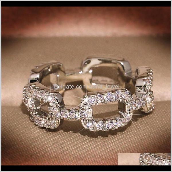 

ins selling hop hip vintage fashion jewelry 925 sterling silver cross ring pave white sapphire cz diamond women wedding finger rin 2ks1s, Slivery;golden