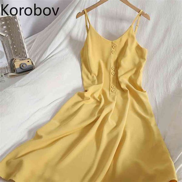 

korobov vintage solid elegant women dress summer spaghetti strap v neck chiffon dresses preppy style beach style boho vestiods 210430, Black;gray