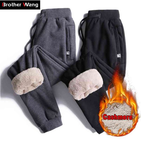 

winter warm jogging pants men 5xl 6xl 7xl 8xl large size trousers fashion casual thicken sweatpants male brand 210715, Black