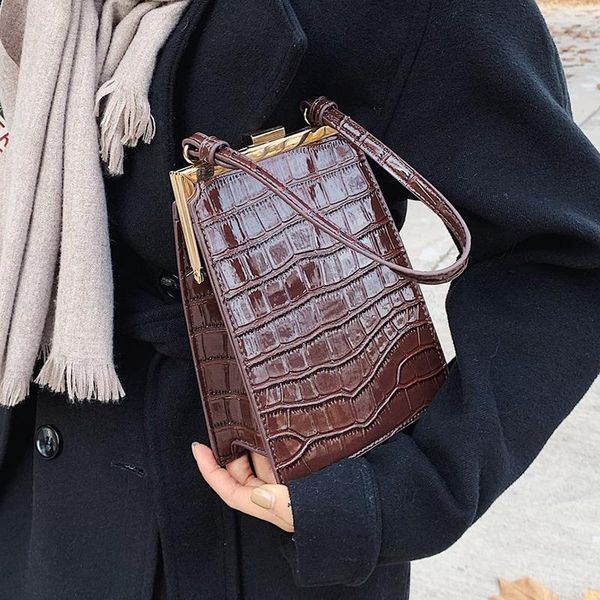 

waist bags stone pattern vintage pu leather crossbody bag for women 2021 shoulder designer lux tote quality handbags