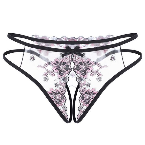 

panties women lace low waist female breathable embroidery underwear transparent g-string thong underpants lingerie bikini women's, Black;pink
