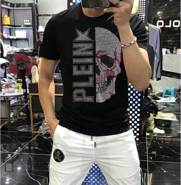 

men's t-shirts t-shirt for man 2021 summer with short sleeves of strass fashionable street s brand, White;black