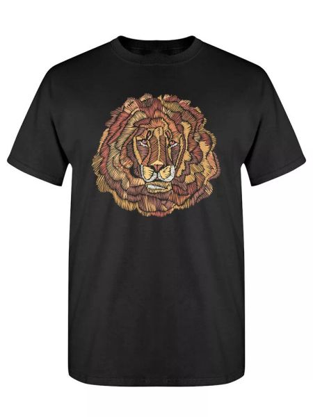 

lion face graphic tee men's -image by shutterstock, White;black