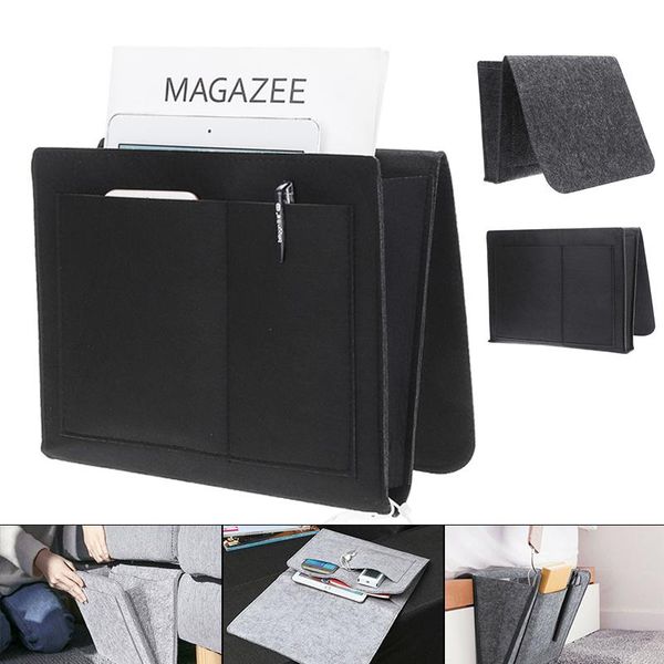 

1pc bedside organizer hanging bag home book holder felt pocket for supplies 28*23*8cm storage bags