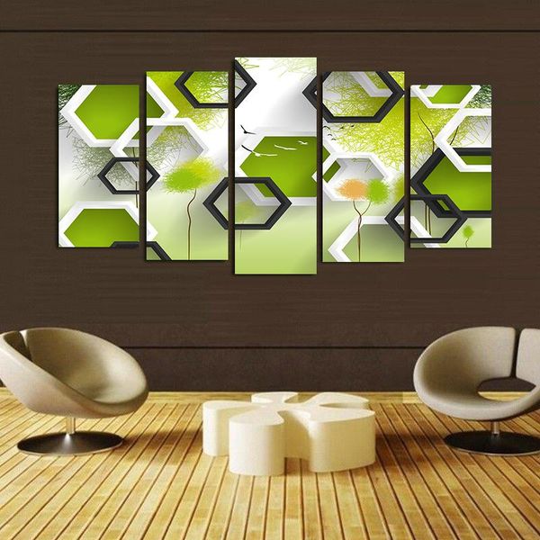 

wallpapers geometric decorative painting frameless polygonal pattern nordic minimalist paintings green picture size optional