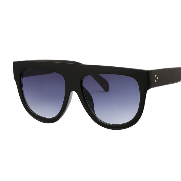 

luxury designer sunglasses flat oversized women retro shield shape luxy brand design big frame rivet shades uv400 eyewear, White;black