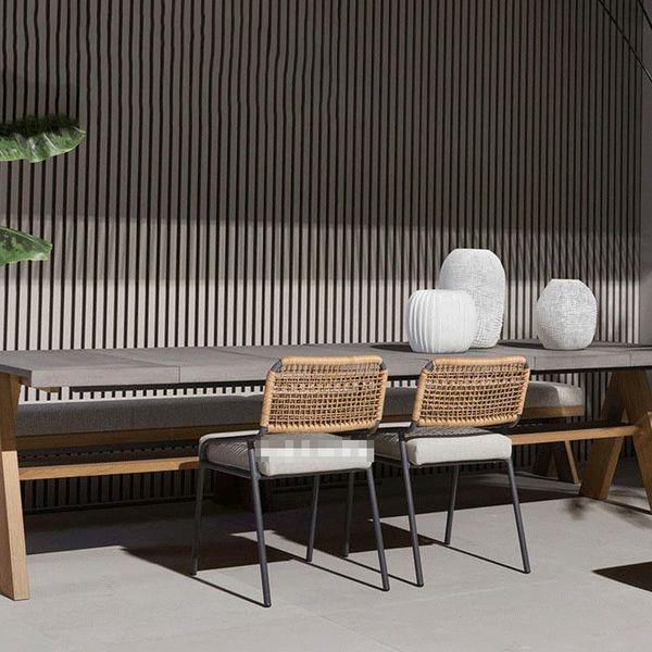 

camp furniture outdoor table and chair combination leisure courtyard dining designer terrace garden rattan nordic