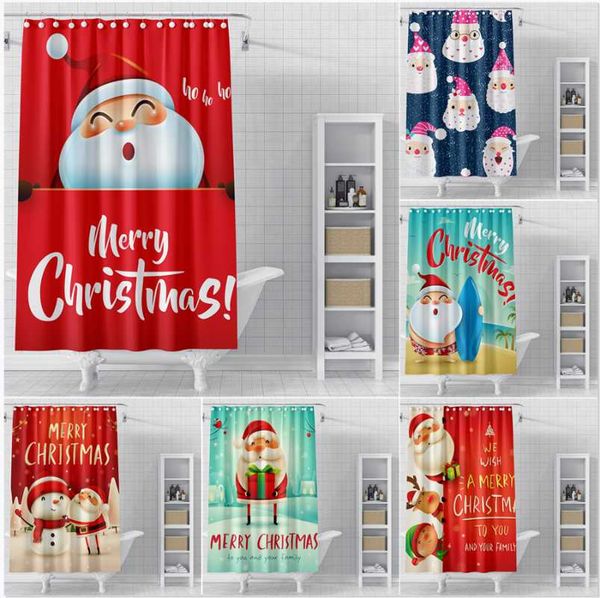

shower curtains merry christmas santa claus year bathroom decor set fabric waterproof polyester xmas bath screen with hooks