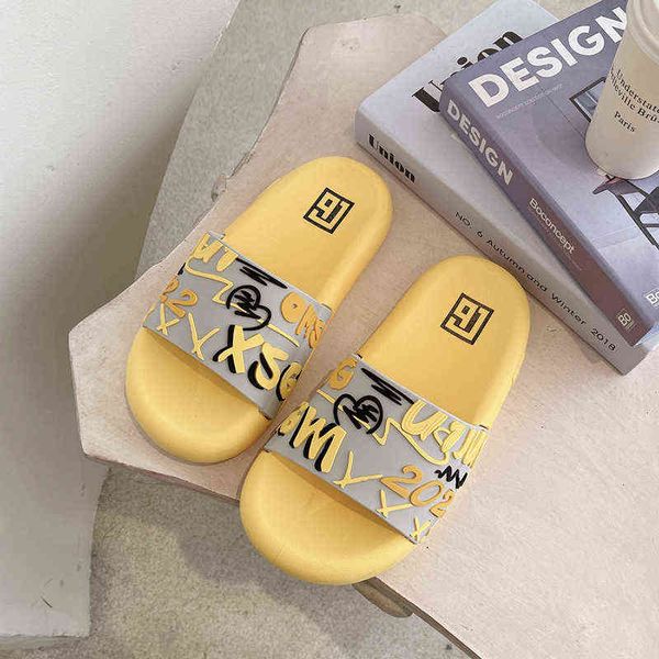 

slippers thick sole women fashion summer vacation beach slides ladies comfortable non slip home zapatos de mujer 220304, Black