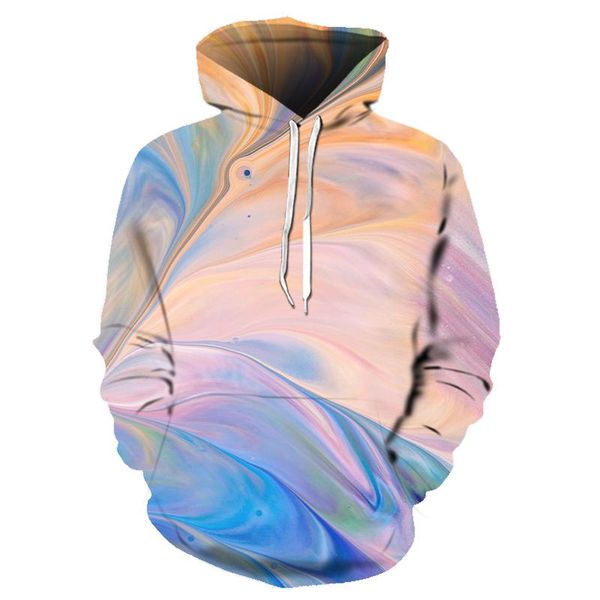 

men's hoodies & sweatshirts 2021 est 3d print hooded sweatshirt and women's fashion streetwear loose color oil painting pattern ho, Black