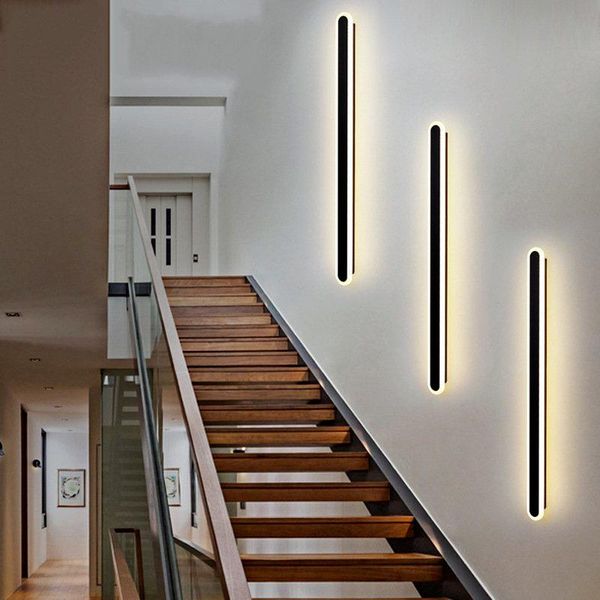 

wall lamp nordic simple led line light modern bedroom living room background decor restaurant bar long strip