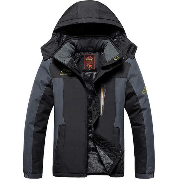 

winter outdoor ski-wear plus-size men fishing clothing wind cold and velvet thickening mountaineering wear warm coat men's jackets, Black;brown