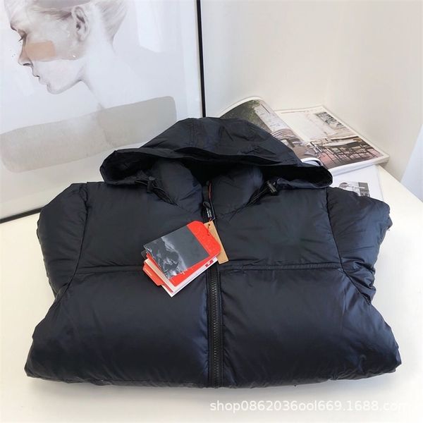 

2021 new 1996 classic down jacket hooded men's 90 white duck down zipper women's coat thickened and warm on the street, Black
