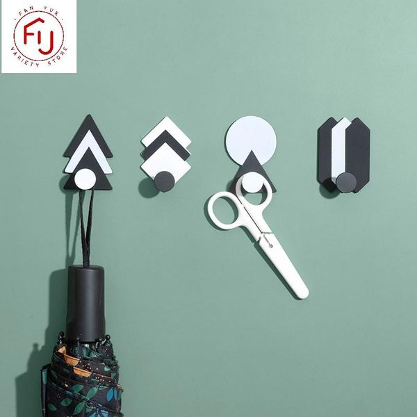 

hooks & rails 1pc creative geometric shaped storage hook nail single wall small decorative home decor iron key hair pin holder