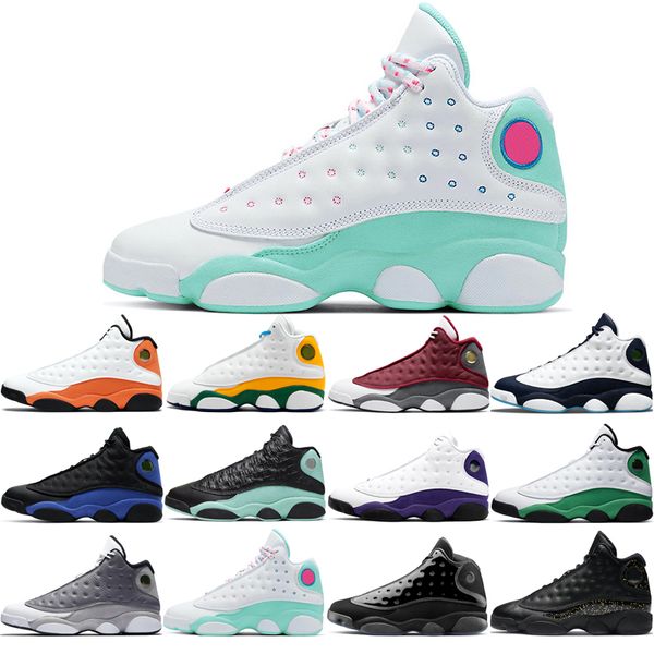 

man basketball shoes 13s classic atmosphere grey aurora green cap and gold glitter hyper royal island lakers lucky obsidian starfish red fli