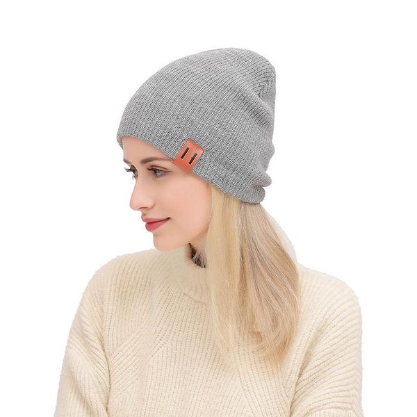 

beanies ins woolen knitted hat men's solid color autumn and winter fashion ear protection to keep warm hedging cap women