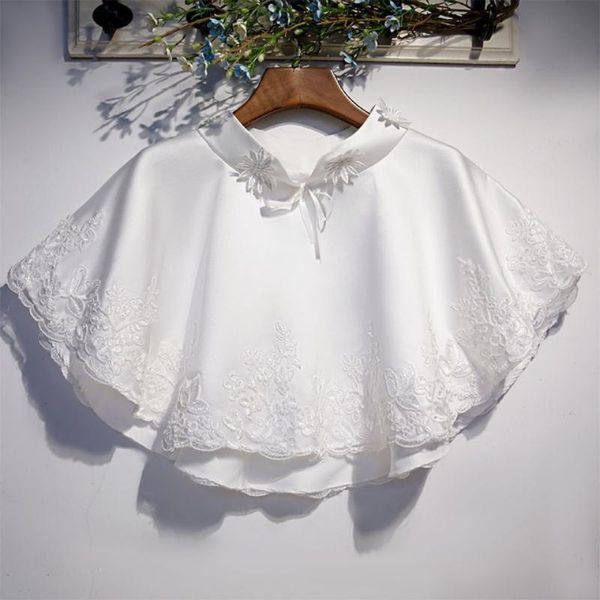 

wraps & jackets white lace applique sunscreen bolero wedding shrugs for women bridal jacket elegant party cape dress summer shawls