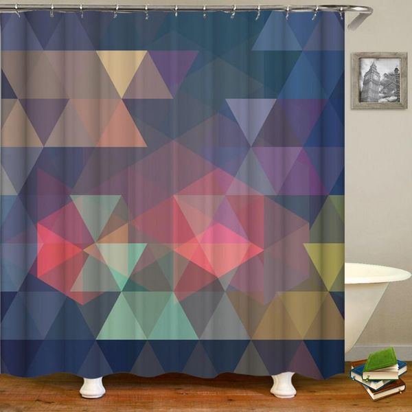 

shower curtains colorful dazzling geometry pattern bath curtain 3d printing bathroom with 12 hooks waterproof polyester fabric
