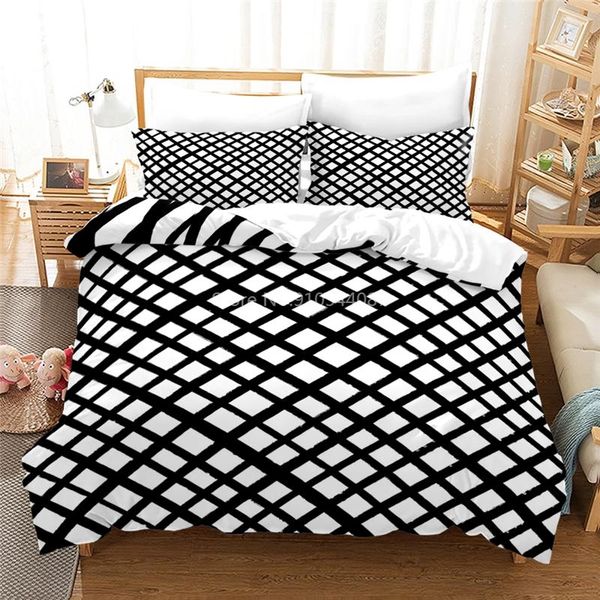 

bedding sets fashion 3d diamond geometric pattern duvet cover set pillowcase single double twin full  king for bedroom decor