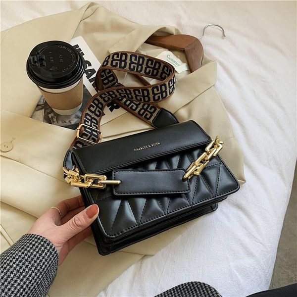 

evening bags shoulder purse crossbody for women handbag fashion 2021 chains letter pattern all-match pu leather designer bag