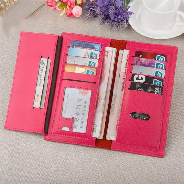 

coin purses purse women card holder clutch money bag leather long wallet, Red;black