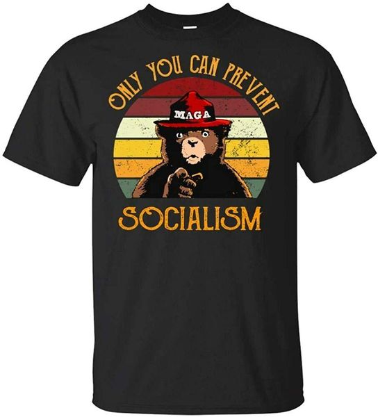 

maga bear only you can prevent maga socialism funny t-shirt size m-5xl, White;black
