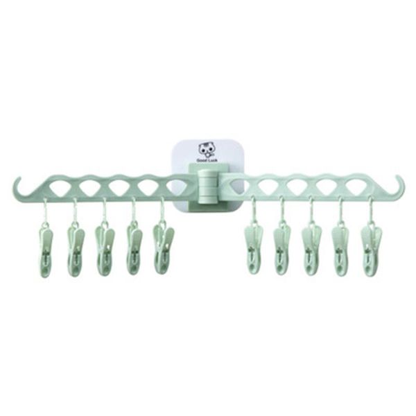 

laundry bags portable multifunction bathrooms hanger rack clothespin hanging drying for home kitchen travel storage green