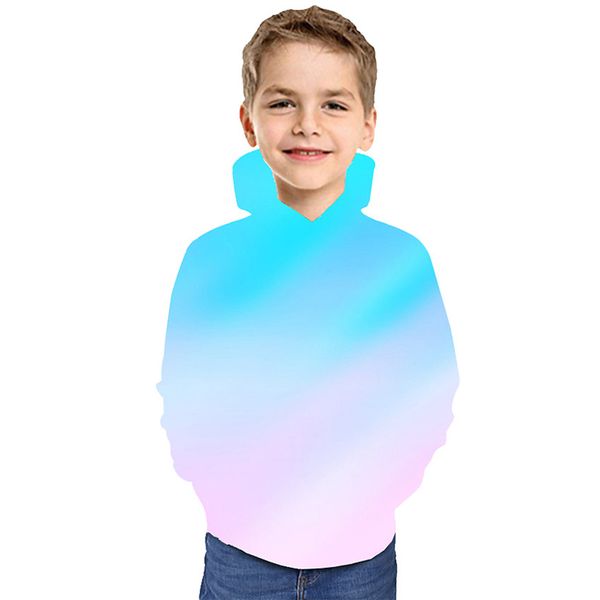 

pure color style children's 3d printing pullover hoodie men/women/girl fashion soft hooded sweater hooded sweater, Black