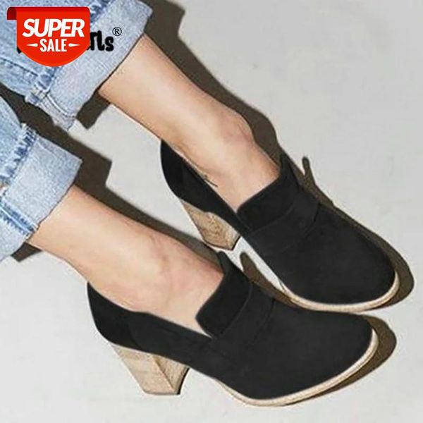 

shallow women ankle pumps new square high heels faux suede platform shoes women for spring size 35-43 drop shipping #za4y