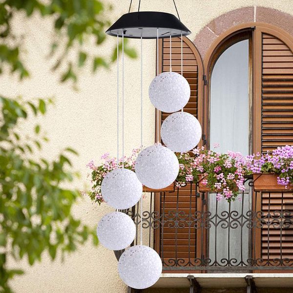 

party decoration outdoor solar led ball light colorful wind chime lamp tue88