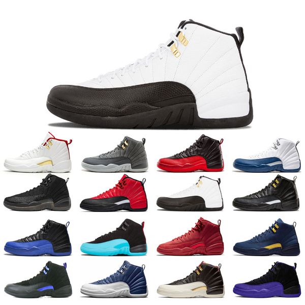 

12s man's basketball shoes high cut black purple blue stone cny dark concord grey fiba flu game french royal gamma gym red o-black reve