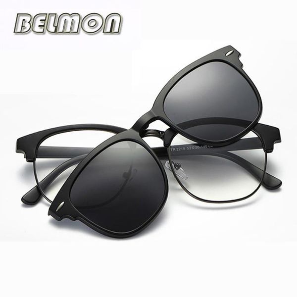 

fashion sunglasses frames optical eyeglasses frame men women clip on magnets polarized sungllasses myopia glasses spectacle for male rs227, Black