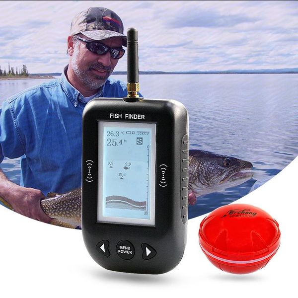 

fish finder erchang portable depth wireless sounder alarm 0.6-100m fishfinder transducer sensor sonar for fishing